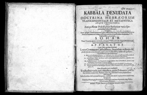 Kabbala denudata, том 1 (латинский, иврит, арамит)