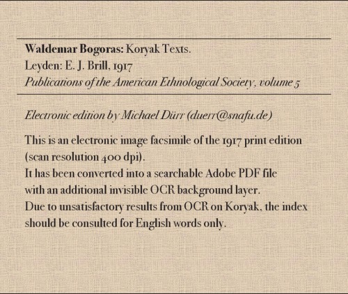 Koryak Texts