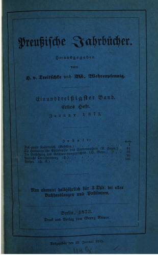 Preußische Jahrbücher