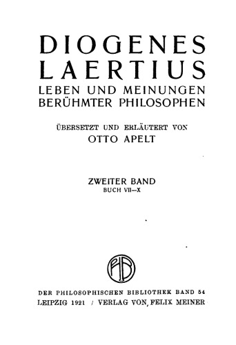 Leben und Meinungen berühmter Philosophen. Buch VII