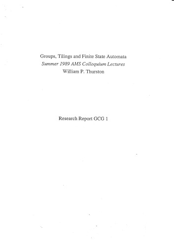 Groups, tilings and finite state automata
