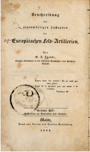 Beschreibung der Nassauischen Feld-Artillerie