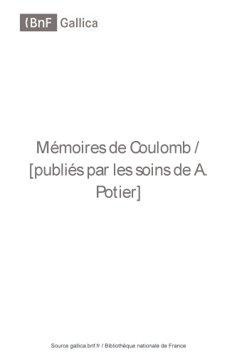 Mémoires de Coulomb