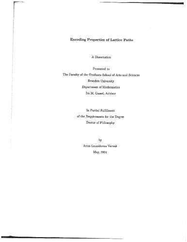 Encoding properties of lattice paths [PhD thesis]