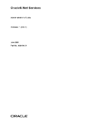 Oracle9i Net Services Administrator's Guide