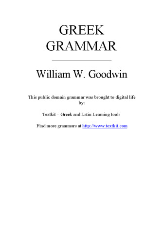 A Greek Grammar