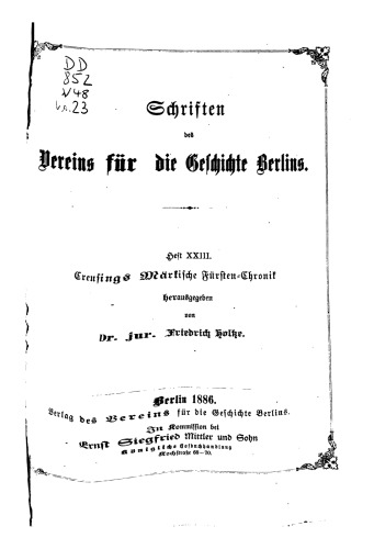 Creusings Märkische Fürsten-Chronik