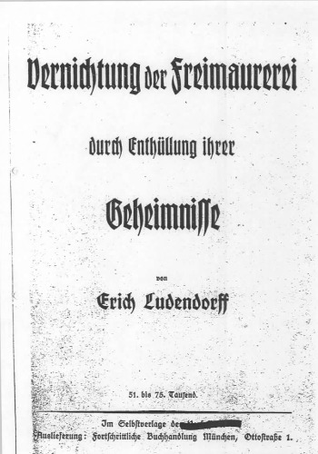 Vernichtung der Freimaurerei durch Enthuellung ihrer Geheimnisse