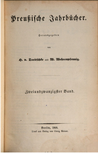 Preußische Jahrbücher