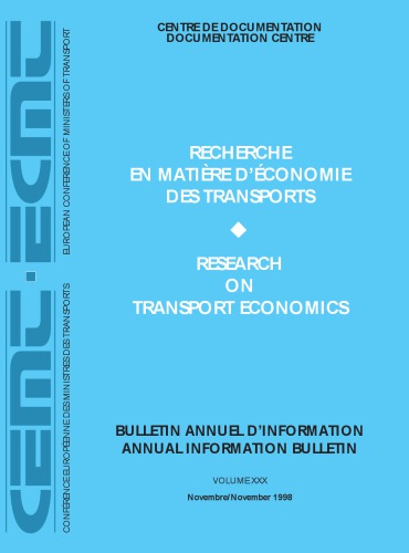 Research on Transport Economics 1998 (Annual Information S.)