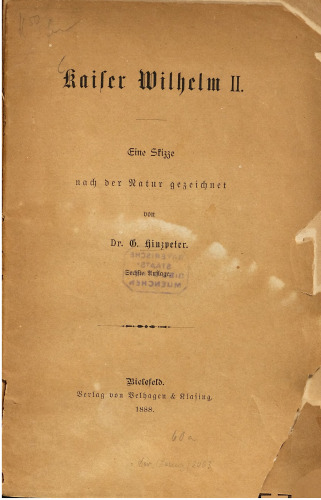 Kaiser Wilhelm II. Eine Skizze nach der Natur gezeichnet