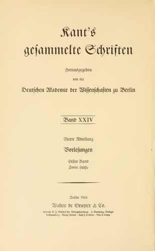 Vorlesungen / Vorlesungen über Logik : Zweite Hälfte