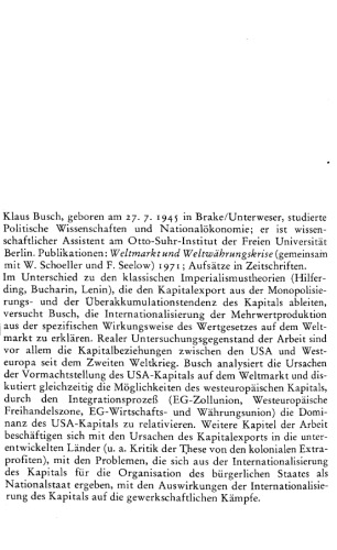 Die multinationalen Konzerne : zur Analyse der Weltmarktbewegung des Kapitals