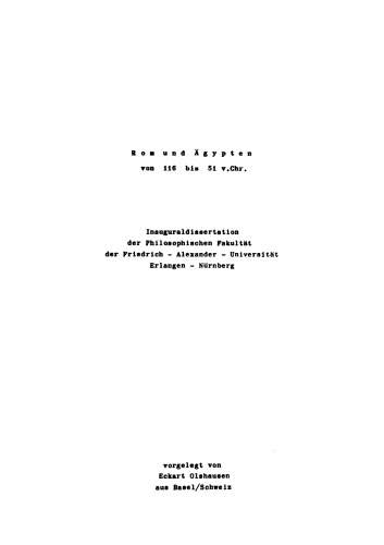 Rom und Ägypten von 116 bis 51 v. Chr. [diss]