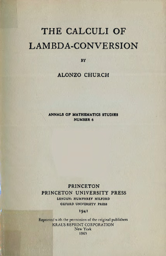The calculi of lambda-conversion