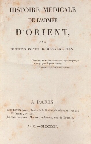 Histoire Médicale de l'Armée d'Orient