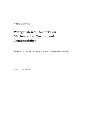 Wittgenstein’s Remarks on Mathematics, Turing, and Computability