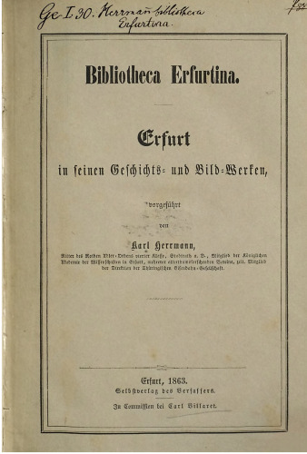 Erfurt in seinen Geschichts- und Bild-Werken