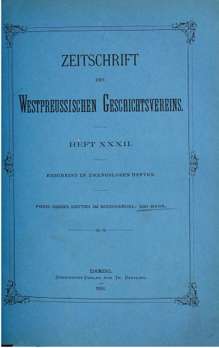 Zeitschrift des Westpreußischen Geschichtsvereins
