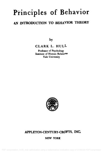 Principles of Behavior: An Introduction to Behavior Theory