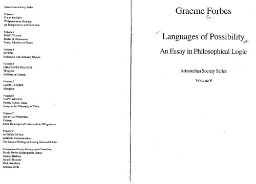 Languages of Possibility: An Essay in Philosophical Logic