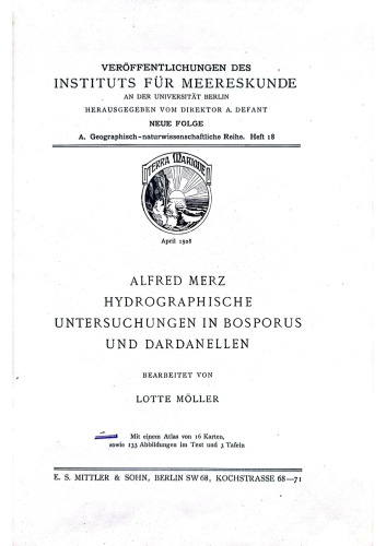 Hydrographische Untersuchungen in Bosporus und Dardanellen