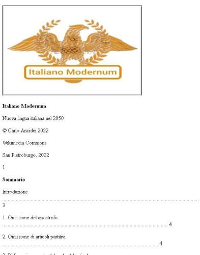 Italiano Modernum - Nuova lingua italiana nel 2050