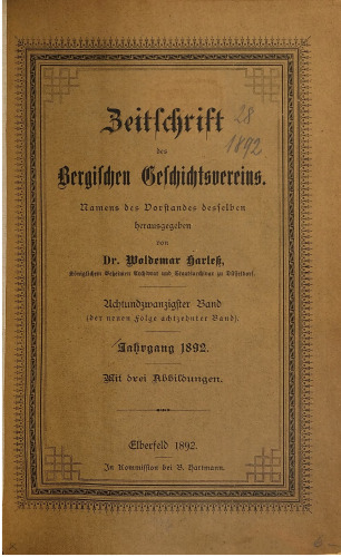 Zeitschrift des Bergischen Geschichtsvereins