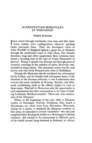 Scandinavian Moravians in Wisconsin