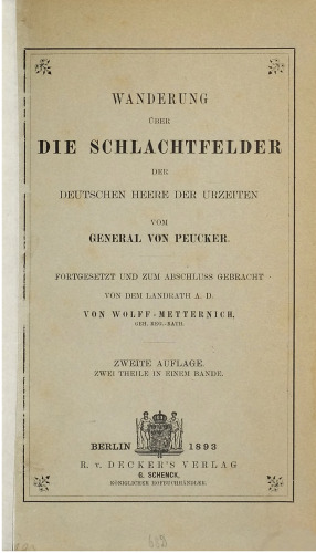Die Schlachtfelder der deutschen Heere der Urzeiten