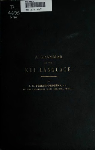 A grammar of the Kūi language