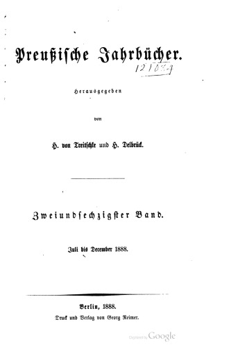 Preußische Jahrbücher