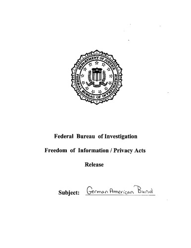 German American Federation / Bund