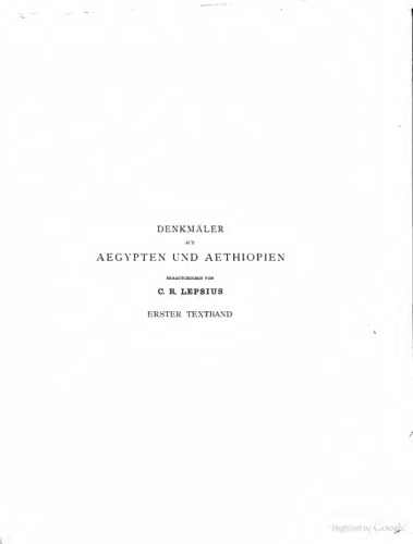 Denkmäler aus Ägypten und Äthiopien. Text: Unterägypten und Memphis