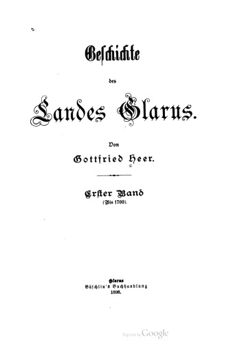 Geschichte des Landes Glarus