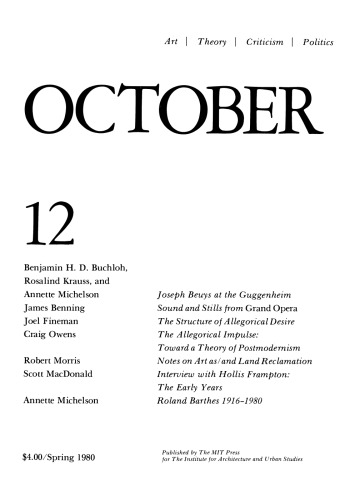 October journal No.12 Spring (1980)