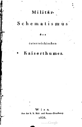 Militär-Schematismus des österreichischen Kaisertums