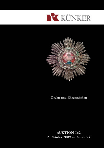 Kunker auktion - ORDEN UND EHRENZEICHEN октябрь 2009