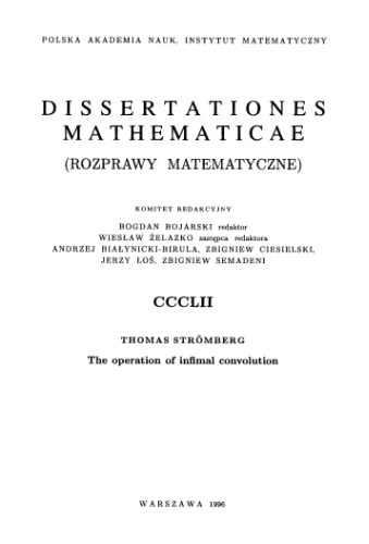 The operation of infimal convolution