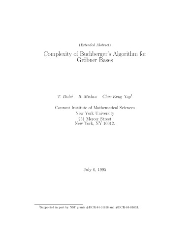 Complexity of Buchberger’s algorithm for Gröbner bases