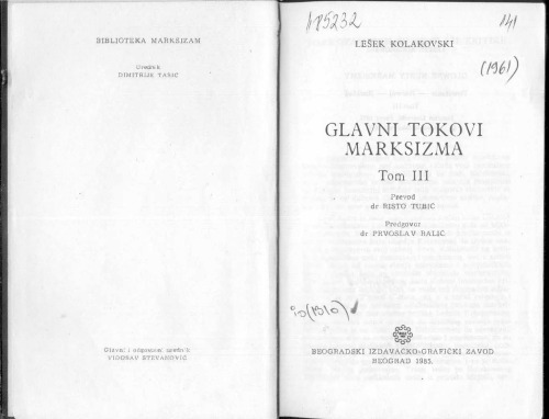 Glavni tokovi marksizma. Tom 3