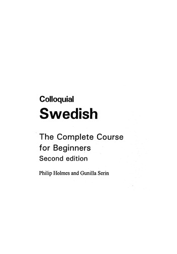 Colloquial Swedish (Colloquial Series)