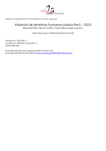 Violación de derechos humanos Juliaca Perú – 2023