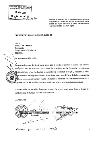 Informe en minoría