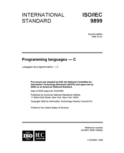 ISO-IEC 9899-1999 - Programming languages - C