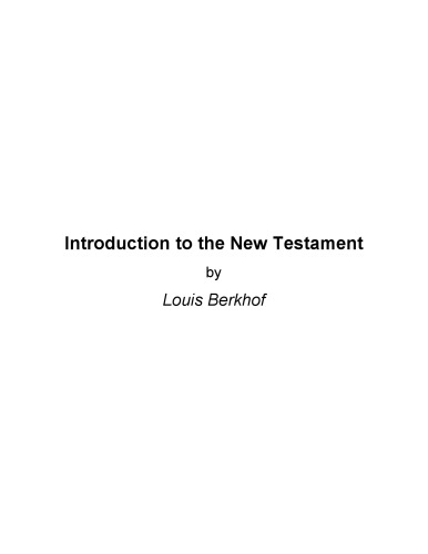Introduction to the New Testament