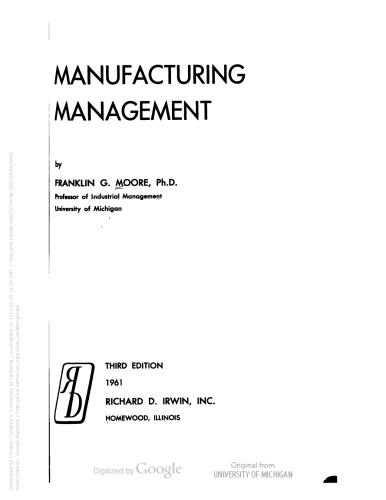 Manufacturing management