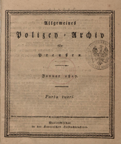 Allgemeines Polizei-Archiv für Preußen
