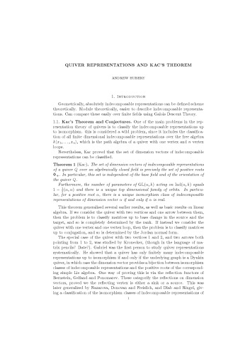Quiver representations and Kac’s theorem