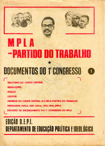 MPLA – Partido do Trabalho. Documentos do 1º Congresso